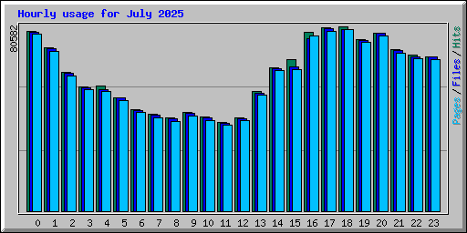 Hourly usage for July 2025